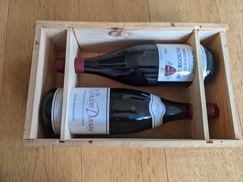 1992 coffret bois bouteilles - bois, 2
