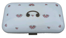 Boite émaillée décor fleurs  Huche à pain Enamel bread box Art Nouveau 