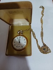 MATY Montre de poche en plaqué or et chaîne couleur or