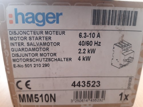 Disjoncteur moteur hager - disjoncteur,