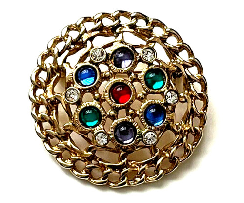 Broche doré vintage chaîne - doré,