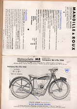 vieux papiers moto  MR MANDILLE ROUX 1934   P40959