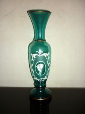 vase verre bleu émaillé