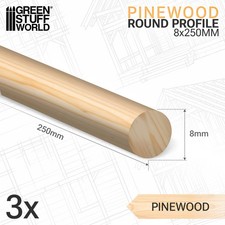 Baguette ronde en bois 8x250mm