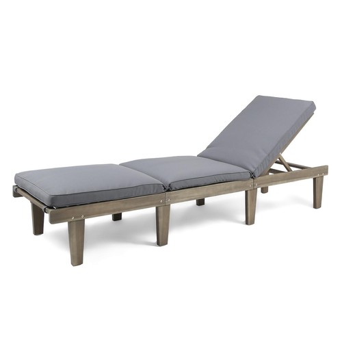 Handcrafted grey wood chaise - handcrafted,