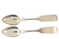 Set 2 Ancien A.E.Warner .900 Pièce Argent 7 " Cuillère à Café Sans Monogramme