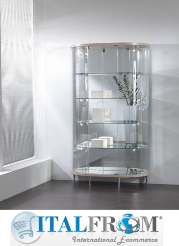 Armoire vitrine semi ovale - armoire, semi-ovale