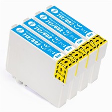 4 Cyan Cartouches d'encre pour Epson Stylus DX78 DX4050 DX5050 DX7400 DX7450