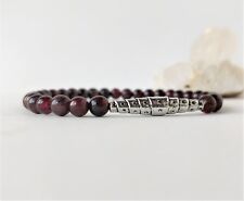 Bracelet grenat almandin (perles 5 mm) naturel. Homme femme. Pierre fine gemme 