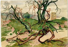 G.28-AQUARELLE-Ed. MARICHAL-ORIENTALISTE-MARAKECH-ZEMINAT-HAUT ATLAS-MAROC-1950