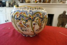 superbe cache pot xix faience de Rouen