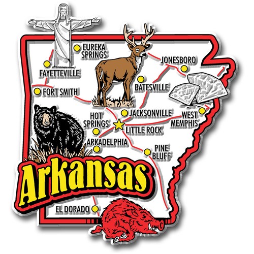 Arkansas jumbo state magnet - arkansas,
