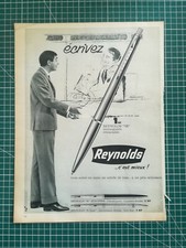 395 Publicité ancienne 1960 Stylo Reynolds rechargeable 