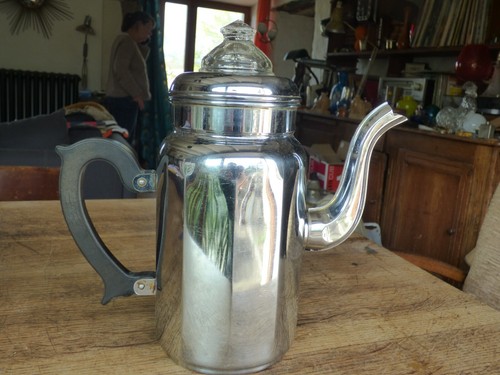 Cafetière cuivre chromé - cafetière, en