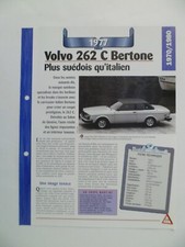 CARTE FICHE AUTO VOLVO 262 C BERTONE  1977 (179-180)
