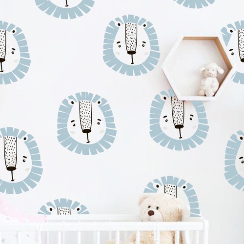Milticolored lion wall decal - milticolored,