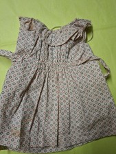 Ancienne  Robe Coton Poupée Porcelaine  ,fait  Main D’EPOQUE 1900..très Bon État