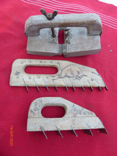 LOT :  outil ancien de tailleur de pierre rabotin ou chemin de fer art populaire