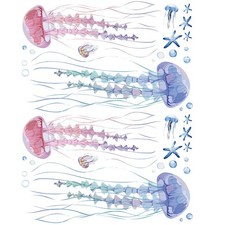  2 Sheets Décalcomanie Murale De Pépinière Autocollants Muraux Animaux Marins