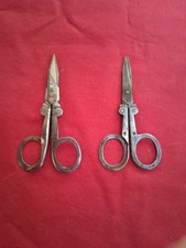 lot de 2 ciseaux de couture ancien pliants