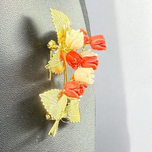 Broche vintage corail - vintage,