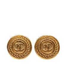 Chanel plaqué CC Rond Clip On
