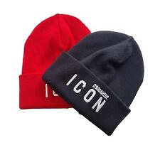 DSQUARED2 Chapeau Cuffia En Laine ICON M063 - M818 Rouge Ou Noir
