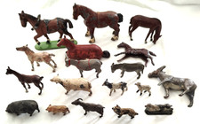 lot animaux ferme plomb Britains Quiralu  cheval âne mulet cochon chèvre mouton