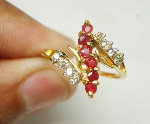Bague cocktail rubis or - bague,