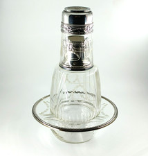 Carafe de nuit argent Minerve et cristal taillé Night carafe silver crystal