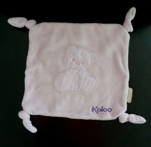 Doudou plat kaloo ours rose - *.,
