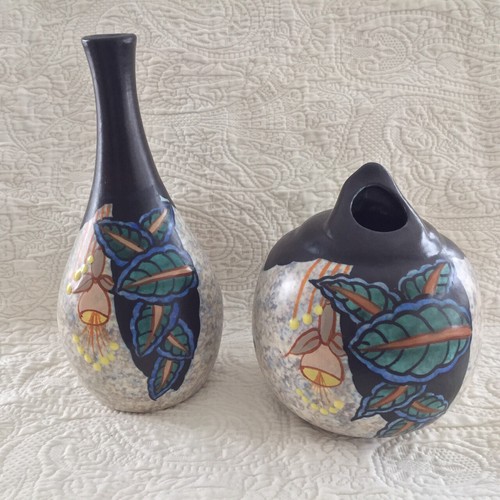 Pair art deco polychrome - art,
