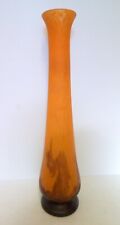 VASE PATE DE VERRE ORANGE ET BLEU SIGNE MULLER LUNEVILLE ART NOUVEAU Hauteur 51 