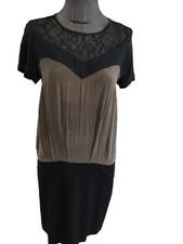 Très Belle Robe Kaki Dentelle Sandro 36 Tbe