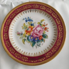 Assiette En Porcelaine De limoges Décor De Fleurs Peinte Main ET Signée