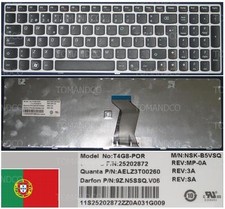 Clavier Qwerty PO Portugais Ideapad Z580 V580 T4G8-POR NSK-B5VSQ 9Z.N5SSQ.V06