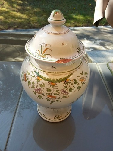 Pot avec couvercle faïence - pot,