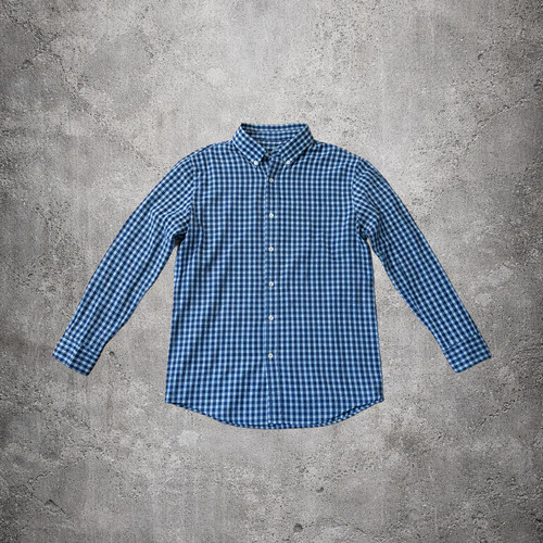 Blue and white checkered shirt
