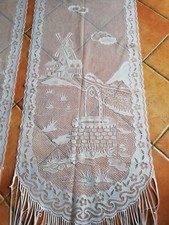 Paire de rideaux filet panoramique moulin à vent puits champ rural 24 pouces l x 61 pouces de long