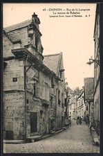 CPA Chinon, Rue de la Lamproie, La maison de Rabelais 