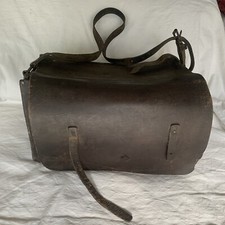 Grande Sacoche cuir vintage cheminots SNCF 1940 Antic french railway