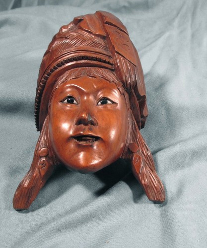 Masque asiatique bois - masque, en
