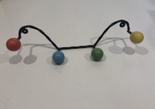 Superbe patère 4 boules multicolores   an 50's  porte manteaux vintage mai17
