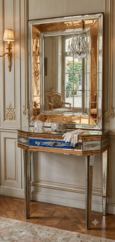 Ancien miroir avec étagère - ancien,