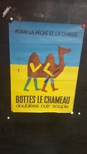 AFFICHE  AMUSANTE BOTTES LE CHAMEAU CHASSE/PECHE   1960