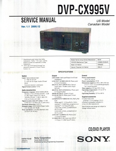 Sony dvp cx995v - sony, cd/dvd