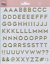 Autocollants 3D lettres dorés  planche 20 cm x 15,5 cm