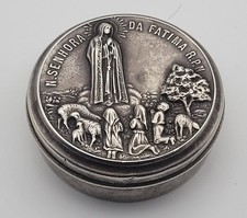 Boîte religieuse Pour Chapelet en argent Massif Notre Dame de Fatima #PL# K19