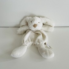Doudou Plat LAPIN Blanc Fourrure BOUCHARA EURODIF Rare NEUF Jamais Servi