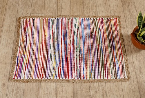 Tapis zone coton et jute - de,